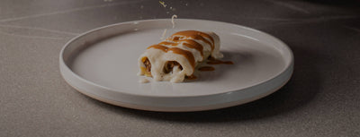 Cannelloni with stewed cheeks, Parmesan and mushrooms